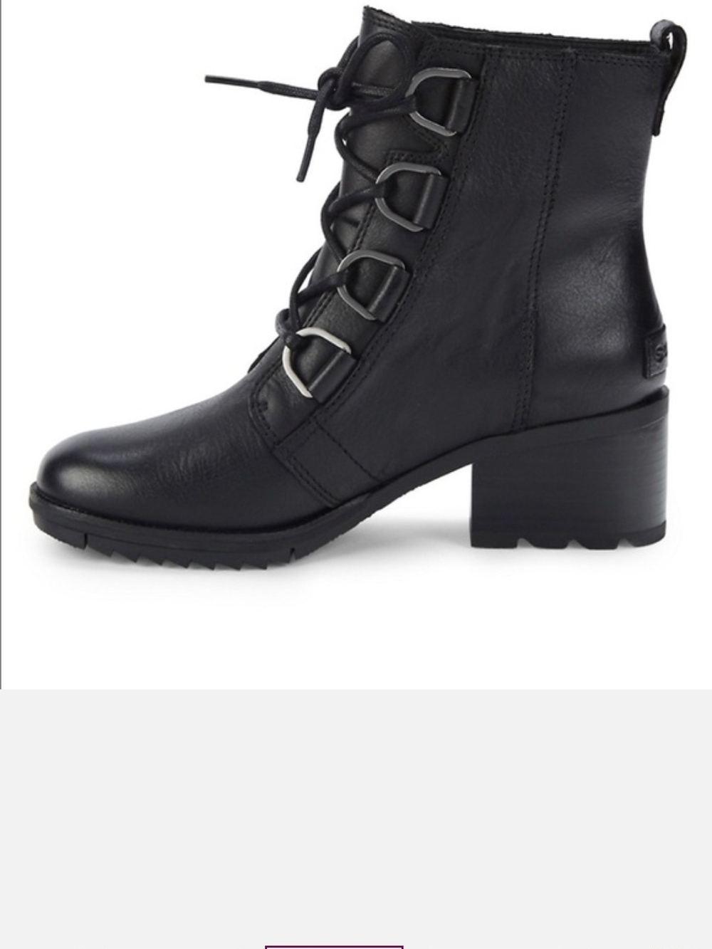Sorel Cate Lace Black Women's Lace-Up Ankle Boots Size 8.5